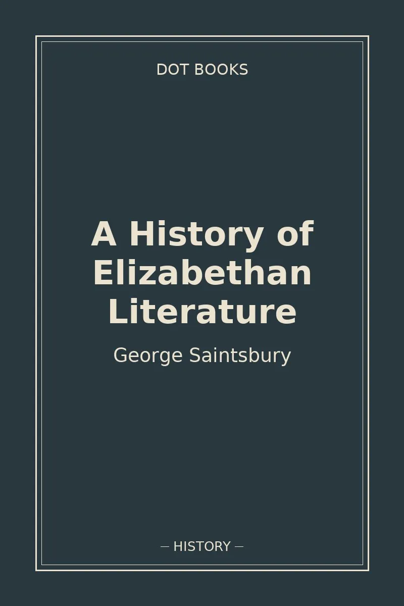 A History of Elizabethan Literature — book cover