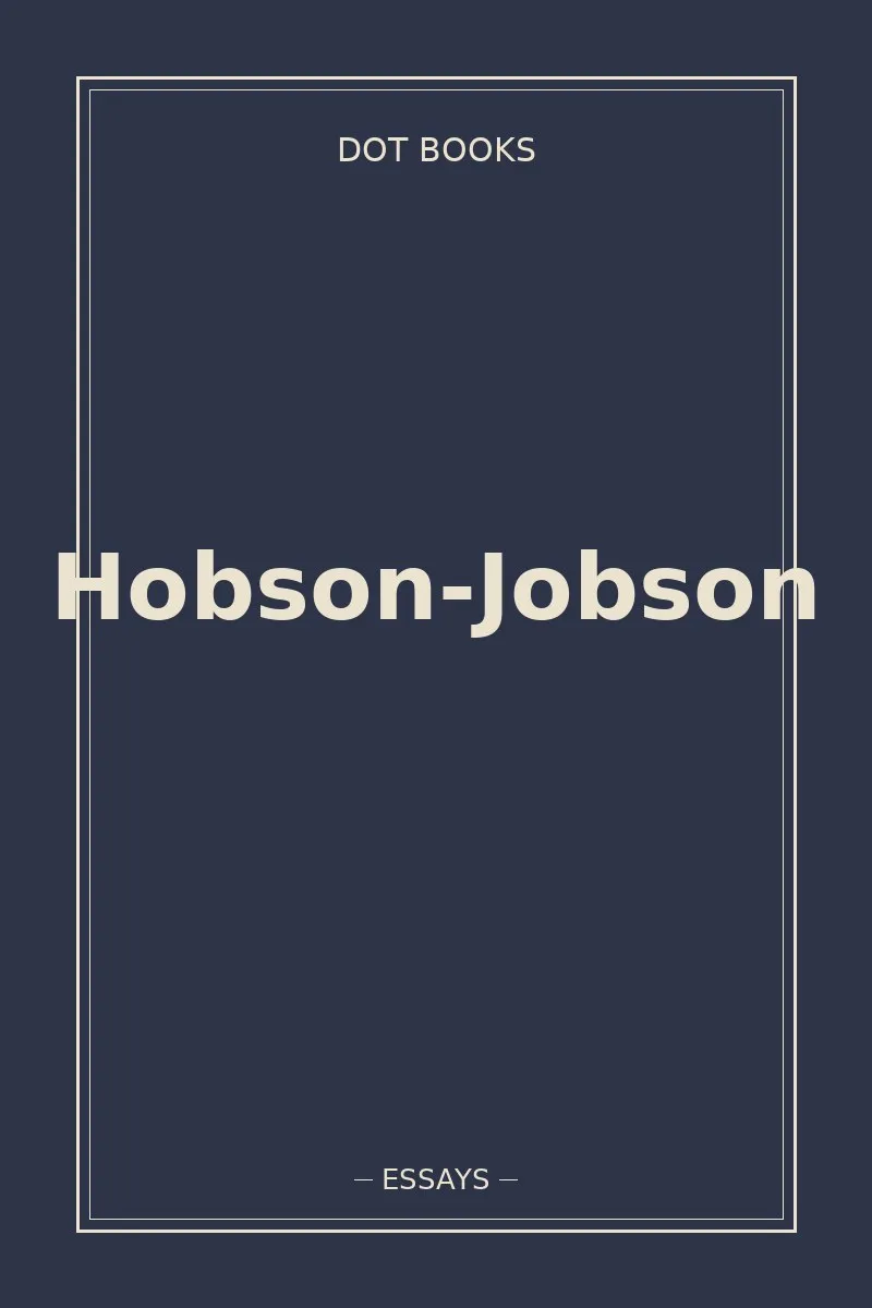 Hobson-Jobson — book cover