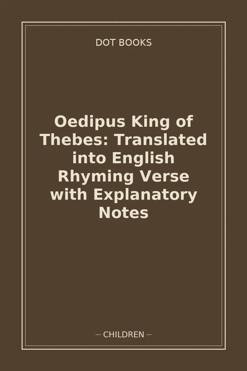 Oedipus King of Thebes: Translated into English Rhyming Verse with Explanatory Notes — book cover