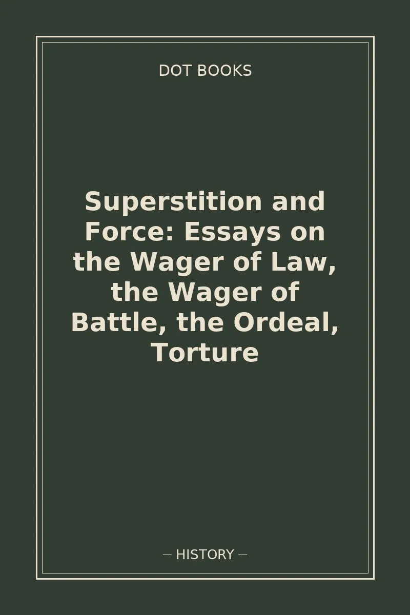 Superstition and Force: Essays on the Wager of Law, the Wager of Battle, the Ordeal, Torture — book cover