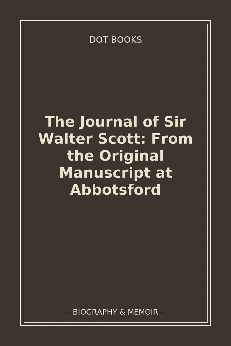 The Journal of Sir Walter Scott: From the Original Manuscript at Abbotsford — book cover