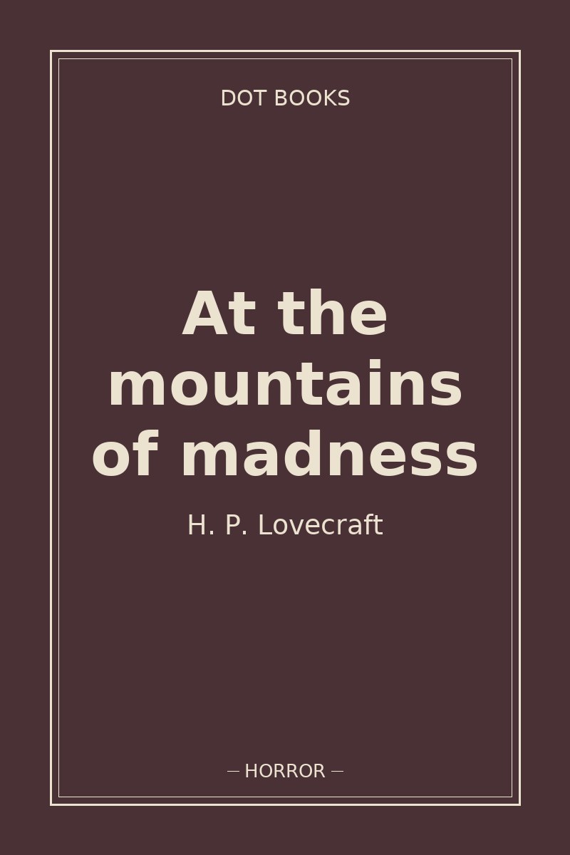 At the mountains of madness — book cover