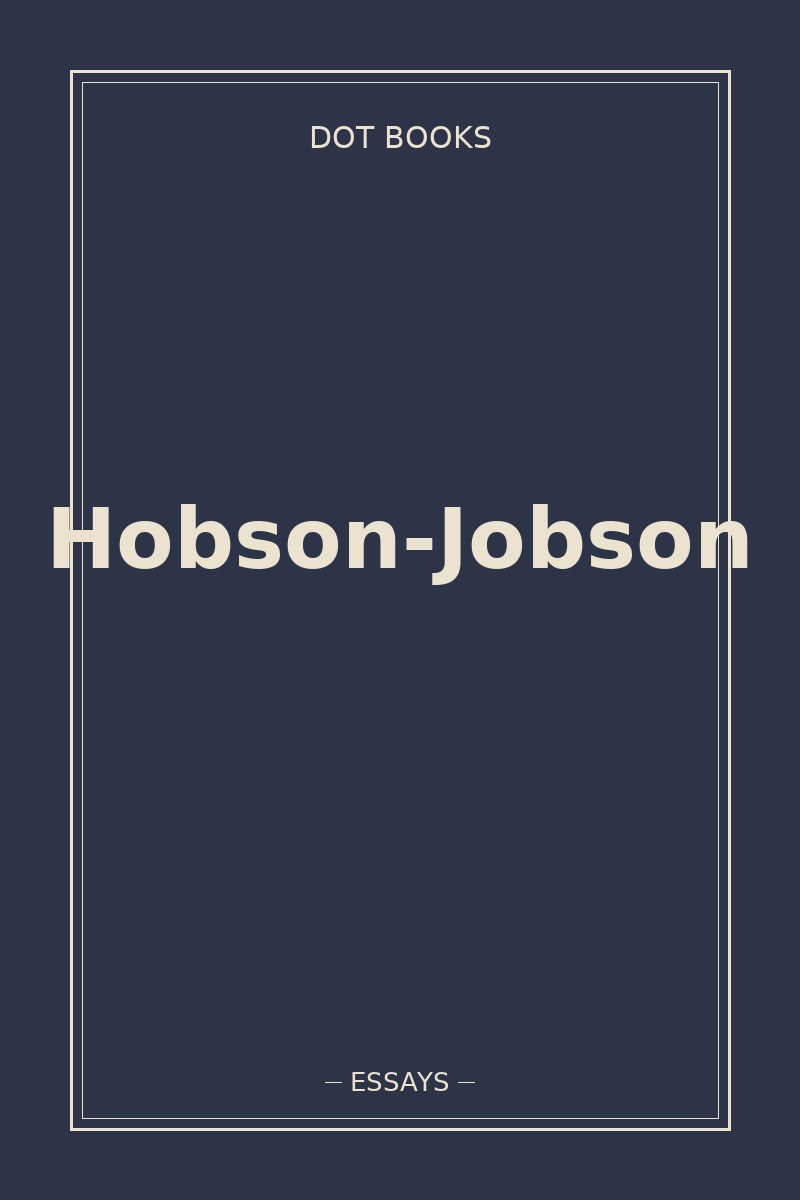 Hobson-Jobson — book cover